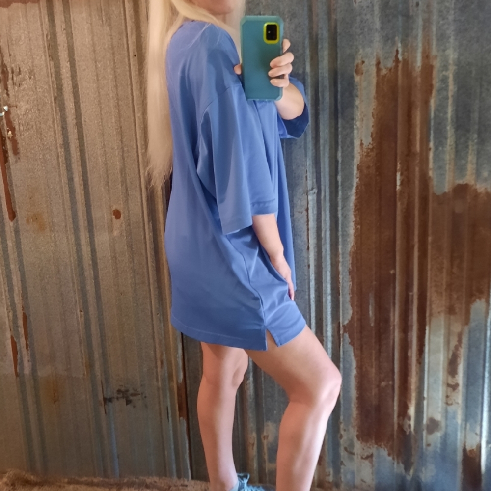 Blue Silky Jersey Polo Golf Shirt - Picture 2 of 10
